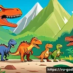 Home 19 고고다이노 애니메이션 제작 공정 - A vibrant storyboard scene from the GoGoDino animation project, showing pencil sketches of dinosaur ...