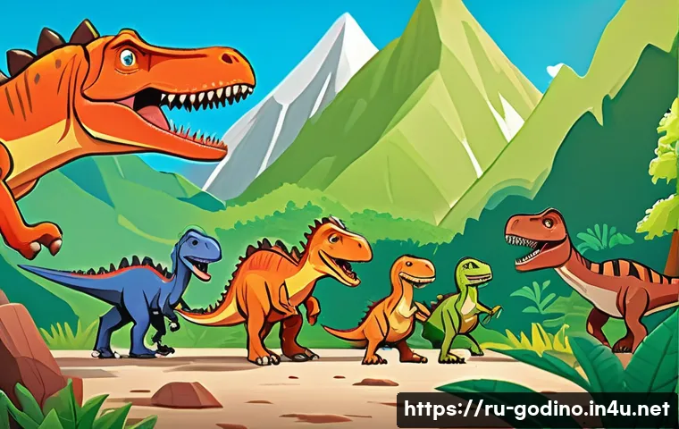 고고다이노 애니메이션 제작 공정 - A vibrant storyboard scene from the GoGoDino animation project, showing pencil sketches of dinosaur ...